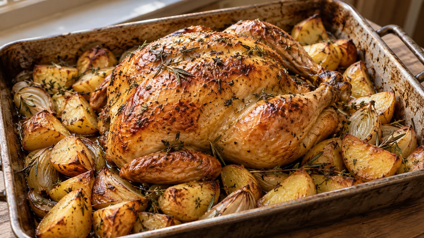 Frango Assado com Batatas
